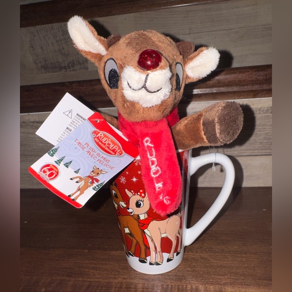 Rudolph the Red Nose Reindeer Plush in Mug Set by DanDee - NEW - Picture 3 of 12